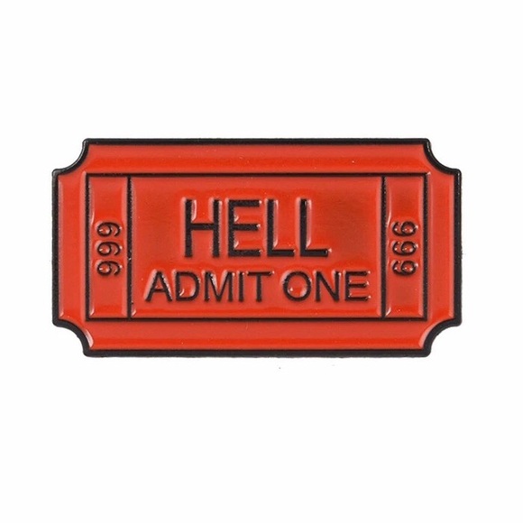 Jewelry - 666 Red Ticket to Hell Enamel Pin